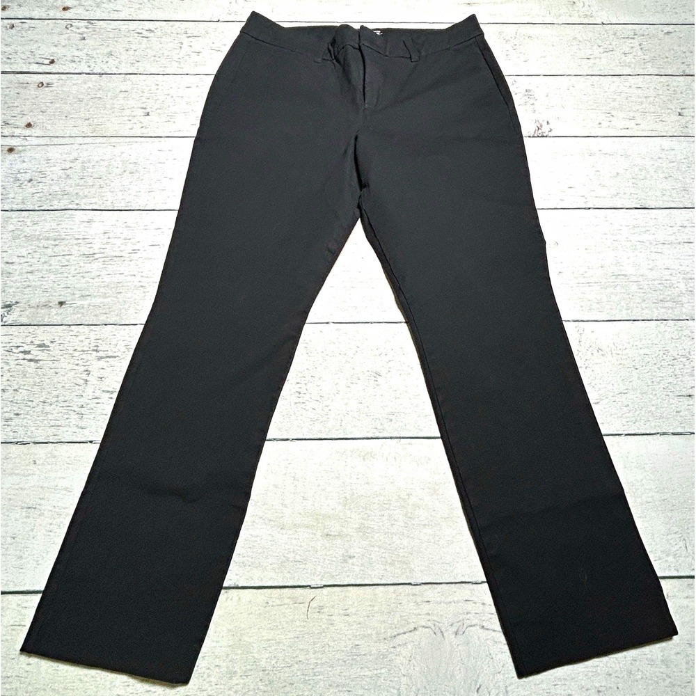 Old Navy Womens Black High Rise Pixie Slim Skinny Dress Pants Pockets Size 12